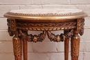 Louis XVI style Center table in gilt wood & marble, France 19th century