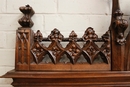 Gothic style 3 Pc walnut monumental Gothic bedroom in Walnut, France 19th century