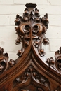 Gothic style 3 Pc walnut monumental Gothic bedroom in Walnut, France 19th century