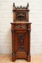 Gothic style 3 Pc walnut monumental Gothic bedroom in Walnut, France 19th century