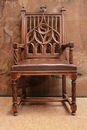 Gothic style Chairs in Walnut, France 19th century