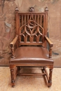 Gothic style Chairs in Walnut, France 19th century