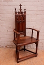 Gothic style Arm chair in Walnut, France 19th century