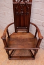 Gothic style Arm chair in Walnut, France 19th century