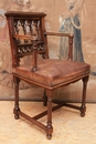 Gothic style Arm chair in Walnut, France 19th century