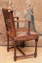 Gothic style Arm chair in Walnut, France 19th century