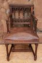 Gothic style Arm chair in Walnut, France 19th century