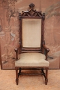 Gothic style Arm chairs and chairs in Walnut, France 19th century