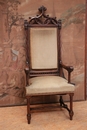 Gothic style Arm chairs and chairs in Walnut, France 19th century