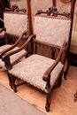 Gothic style Arm chairs in Walnut, France 19th century