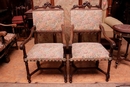 Gothic style Arm chairs in Walnut, France 19th century