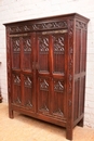Gothic style Armoire in Oak, France 19th century