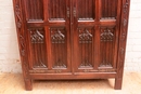 Gothic style Armoire in Oak, France 19th century