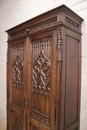 Gothic style Armoire in Oak, France 19th century