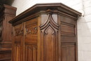 Gothic style Armoire in Walnut, France 19th century