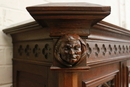 Gothic style Bookcase in Oak, France 19th century