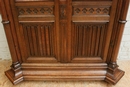 Gothic style Bookcase in Oak, France 19th century