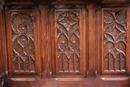 Gothic style Cabinet in chestnut, France 19th century