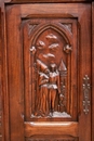 Gothic style Cabinet in chestnut, France 19th century