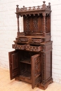 Gothic style Cabinet in chestnut, France 19th century
