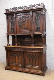 Gothic cabinet in walnut.