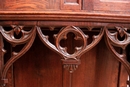 Gothic style Cabinet in Oak, France 19th century