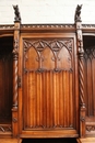 Gothic style Cabinet with cats in Walnut, France 19th century