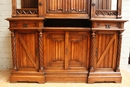 Gothic style Cabinet with cats in Walnut, France 19th century