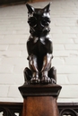 Gothic style Cabinet with cats in Walnut, France 19th century