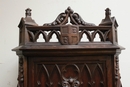 Gothic style Clock in Walnut, France 19th century