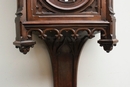 Gothic style Clock in Walnut, France 19th century