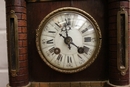 Gothic style Clock in Walnut and bronze, France 19th century