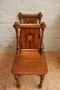 Gothic style Desk and two chairs in Oak, France 19th century