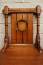 Gothic style Desk and two chairs in Oak, France 19th century