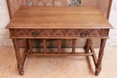 Gothic style desk table in Walnut, France 19th century