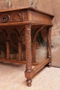 Gothic style desk table in Walnut, France 19th century