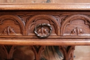 Gothic style desk table in Walnut, France 19th century