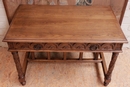 Gothic style desk table in Walnut, France 19th century