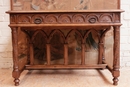 Gothic style desk table in Walnut, France 19th century