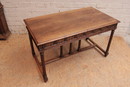 Gothic style Desk table in Walnut, France 19th century