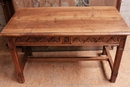 Gothic style Desk table in Walnut, France 19th century