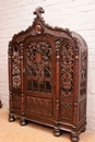 Gothic style Display cabinet in Walnut, France 1920