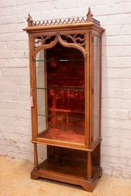 Gothic display cabinet in walnut