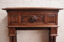 Gothic style Fire mantle in Walnut, France 19th century