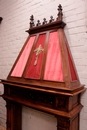 Gothic style Fire mantle in Walnut, France 19th century