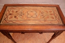 Gothic style Game table in Oak, France 19th century