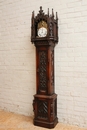 Gothic style Grandfather clock in walnut and oak, France 19th century