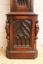 Gothic style Grandfather clock in walnut and oak, France 19th century