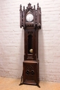 Gothic style Grandfather clock in Oak, France 19th century