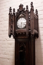 Gothic style Grandfather clock in Oak, France 19th century